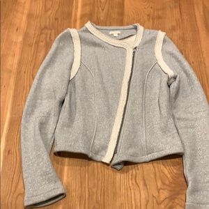 NWOT GAP grey lightweight asymmetrical zip jacket